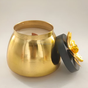 <b>Decorative</b> Hammered Wax Filled Candle <b>Jar</b> with Lid - Product Image 4