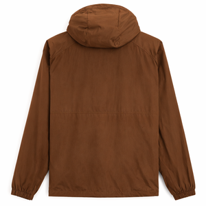 Coupe-vent à capuche marron OEM – Veste coupe-vent personnalisable avec logo pour homme – Coupe-vent urbain et d'extérieur léger et durable - Product Image 3