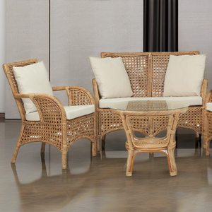 Hot Selling CORDELLA TWISTED Modular Rattan <b>Sofa</b> Armchair Set-Asian Comfortable Villa Apartment Home Office Living Room - Product Image 2