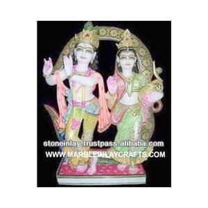 Estatua de anillo hecha a mano de la mejor calidad, color liso y brillante, pintado con mármol, Idol, Radha, Krishna, Ji, chowki - Product Image 1