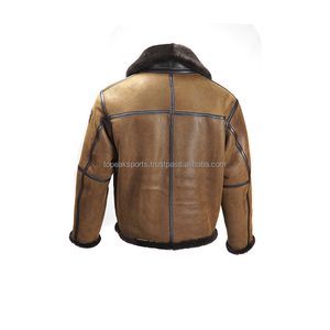2026 OEM Latest Arrival Antique Brown Men's <b>Sheep</b> <b>Skin</b> <b>Jackets</b> Custom-Made High Quality Low Moq Plus-Size Winter Fashion <b>Jackets</b> - Product Image 2
