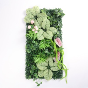 Pared verde artificial estilo jungla LONGSTAR con hojas abigarradas <span class=keywords><strong>de</strong></span> <span class=keywords><strong>Sansevieria</strong></span> y enredaderas - Product Image 2