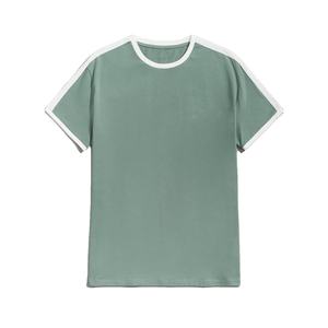 T-shirt vintage surdimensionné en coton solide, petit décolleté, 350gsm, col montant, t-shirt lourd surdimensionné personnalisé pour hommes, vente en gros - Product Image 2