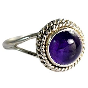 Navya <b>Craft</b> 925 Sterling Silver Boho Jewelry Handmade Amethyst <b>Ring</b> Geometric Pattern Oval Cut Fine for Everyday Wear Sizes 4 13 - Product Image 1