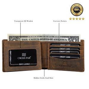 Cartera de cuero genuino para hombre delgada de diseño personalizado, monedero RFID con forro de satén para ID y tarjetero - Product Image 2