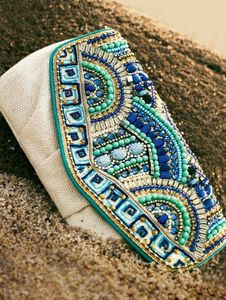 Bohemian Style Embroidery Pearl Hand <b>Clutch</b> <b>Bags</b> Fancy Design Lining Wholesale - Product Image 5