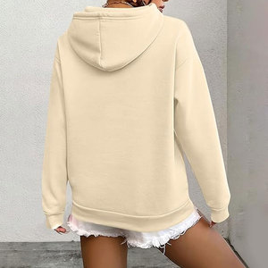 Sweat-shirt à capuche décontracté sur mesure pour femme grande taille - 100 % coton, coupe ample, vêtements d'extérieur d'hiver - Product Image 4
