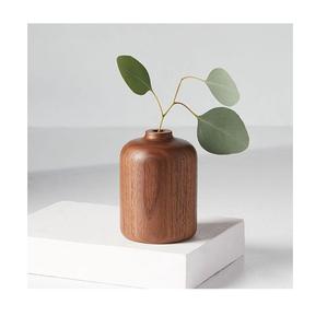 Vases de Table en bois d'acacia de conception Antique en forme de pot, fabricant de nouveau Design, Vases de fleurs en bois d'acacia faits à la main, fournisseur - Product Image 1