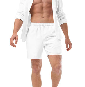 Pantalones cortos de baño de cintura media estilo callejero para hombre al por mayor, bañadores transpirables de secado rápido de color sólido, bañadores cortos de playa - Product Image 1