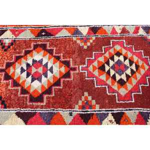 Alfombra Vintage Herki Runner de 2.9x11.2 pies (89x340 cm), Alfombra Turca Naranja del Suroeste - Product Image 4