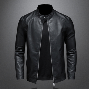 New Fashion Men's <b>Winter</b> <b>Leather</b> <b>Jacket</b> Plus Size Outdoor Streetwear Stand Collar Front Logo Quick Dry Breathable Customized - Product Image 1