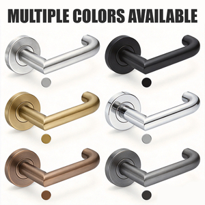 Tianyi Wooden Handle Door Lever Lock Round Rosette Entrance Modern Interior Bedroom Wood Combination Hardware Lockset - Product Image 2