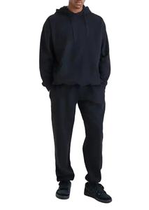 Personalizado de alta calidad en blanco sudaderas pantalones de chándal conjunto 100% algodón polar de invierno de los hombres de gran tamaño Boxy Fit Hoodie conjunto - Product Image 2