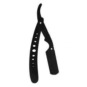 Nueva maquinilla de afeitar recta de una sola hoja negra completa para hombres, herramienta de afeitar de latón de seguridad desechable para Bikini corporal y áreas de las axilas - Product Image 2