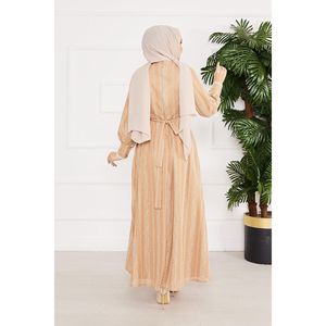 Modest Open <b>Abayas</b> Hijab Dress Lace Waist Belt Mink Silk Chiffon Soft Comfortable Long for Boys Ready Stock XS-4XL for Summer - Product Image 6