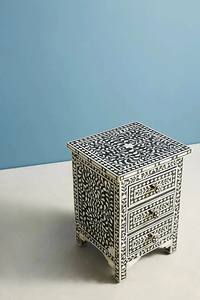 Meubles de chambre à coucher en incrustation d'os floral antique moderne Table d'appoint en bois réglable pour la maison ou l'hôtel - Product Image 2