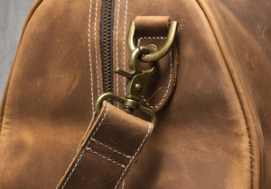 Bolsa de Viaje de Fin de Semana Plegable de Cuero Genuino, Gran Capacidad, Ligera, con Cierre de Cremallera, Duradera - Product Image 2