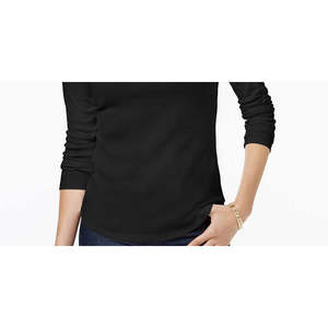 Maglia a Collo Alto in Cotone da Donna Charter Club, Nera, Taglia Piccola - Product Image 3