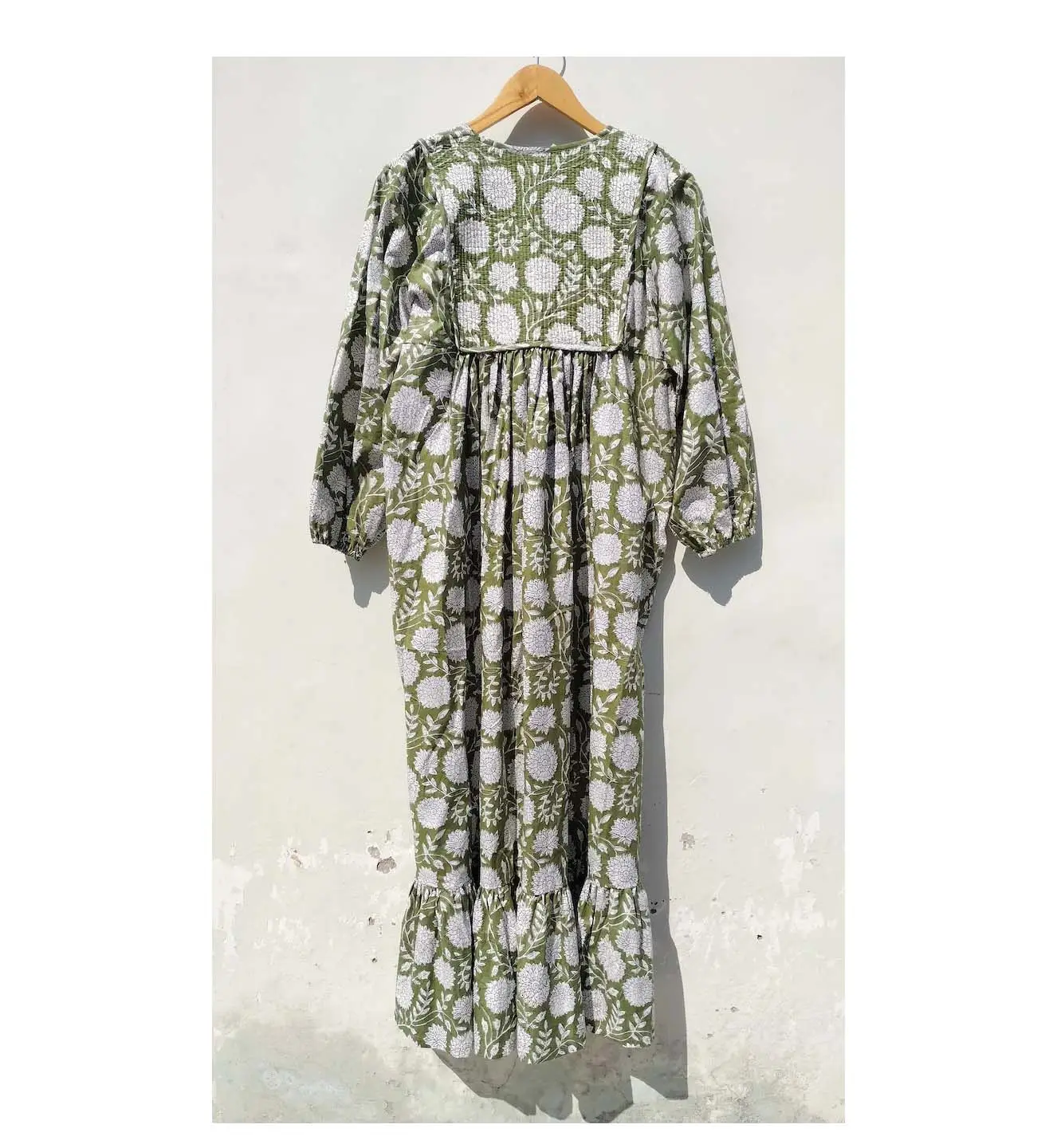 Vestido 100% puro de algodão indiano, vestido de algodão feminino, calças de algodão macio para mulheres, vestido Kantha estampado exclusivo