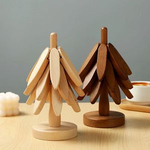Handcrafted Eco-Friendly Wooden <b>Tree</b> Coasters | Modern Design Brown Color Durable | Wholesale Bulk - Product Image 2