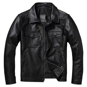 Wholesale 2024 <b>Top</b> Quality <b>High</b> Quality Windproof Custom Made Breathable Zipper Motorcycle <b>Leather</b> Jacket OEM Service Design - Product Image 1