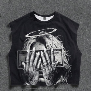 เสื้อยืดออกกำลังกายทรงโอเวอร์ไซส์ แขนสั้นทรงบาน คอปกประดับคริสตัล ผ้าคอตตอนนุ่ม 100% หนัก 250 กรัม ตัดเย็บพิเศษทรงปกติ - Product Image 1