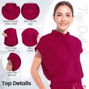 Traje médico moderno para mujer, estirable, elegante y duradero, con tela elástica suave, uniforme de enfermería para mujer - Product Image 1