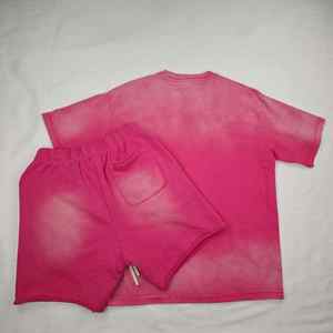 Vêtements de sport en coton à manches courtes pour hommes, à la mode, avec logo personnalisé, applique, broderie et imprimé, ensemble court pour l'hiver - Product Image 6