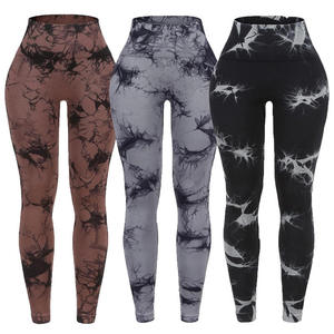 Gran oferta de pantalones de Yoga de cintura alta con tinte de corbata melocotón y cadera, mallas de Yoga transpirables de secado rápido para mujer - Product Image 1