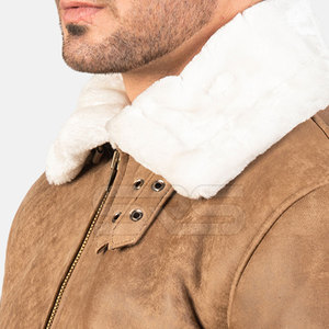 High Quality Shearling Leather Jacket Customized Logo Design Winter Jacket Fashion Clothing Shearling Leather Jacket For <b>Men</b> - Product Image 6