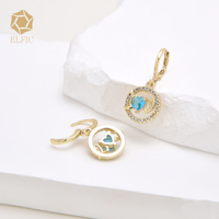 Conjunto de Collar y Pendientes de Zirconia con Personaje de Dibujos Animados de Hello Kitty de Elfic para Mujer, Joyería Chapada en Oro, Regalos para Bodas, Compromisos y Fiestas