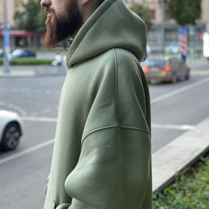 Manufacturers Plain Custom Printed Logo Drop Shoulder Thick <b>Men</b> <b>Oversized</b> Casual <b>Hoodie</b> - Product Image 4