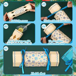 Non-Snap Blue White Snowflake Design Party Table Favors with Holiday Supplies <strong>for</strong> <strong>Kids</strong> and Adults <strong>Christmas</strong> <strong>Cracker</strong> - Product Image 5