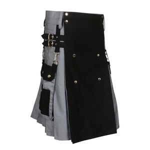 กระโปรงผ้าฝ้ายผู้ชายสีตัดกัน - Product Image 2