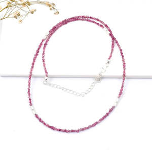 Collier en diamant rose non taillé AAA+ 2-3 mm, bijoux élégants et luxueux - Product Image 5