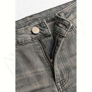 Custom Made Men's Plus Size Autumn/<b>Winter</b> <b>Jeans</b> Skinny Straight Design Button Whiskers Denim Fabric Waist Logo Customized Color - Product Image 4