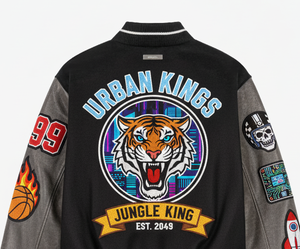 Veste universitaire d'hiver |   Blouson bomber 100% coton avec col montant et capuche |   Style universitaire unisexe High Street |   Logo avant - Product Image 4