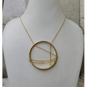 Handmade Brass <b>Necklaces</b> with Gold Plating Geometric and Classic Style Featuring Diamonds Pearls Emotions for Wedding Gift - Product Image 5