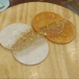 Sous-verre rond en résine de qualité supérieure 100% premium - Product Image 1