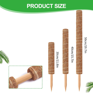 <b>Cover</b> Shipping Fee US Stock 4pcs <b>Plastic</b> Coated Moss Pole Kit with Ties for Monstera Indoor Plant Support <b>Greenhouse</b> Use - Product Image 2