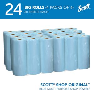 Scott® Shop Towels Original™ (55990), <b>Blue</b>, Big <b>Rolls</b>, 4 Packs of 6 <b>Rolls</b>, (60 Towels/<b>Roll</b>, 24 <b>Rolls</b>/Case, 1,44 - Product Image 3