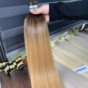 Prix d'usine 100g Extensions de cheveux russes en vrac Super Double Drawn Cheveux humains vierges vietnamiens dans toutes les couleurs Toutes les longueurs - Product Image 1