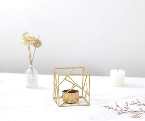 Handmade Gold Metal <b>Cube</b> Shaped Tea <b>Light</b> Candle Holder Gold/Black Tealight Candle Holder for Wedding, Home Decoration Gift Item - Product Image 2