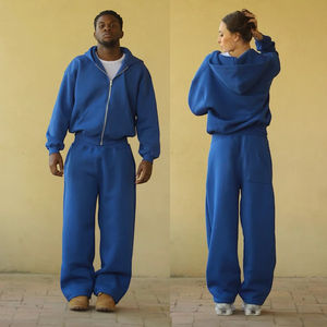 Chándal Holgado con Cierre de Cordón Unisex, 100% Algodón Felpa, Grueso y Cómodo, 500 GSM, Invierno, Casual, Corte Regular, Lateral - Product Image 4