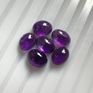 พลอยอะเมทิสต์ธรรมชาติ10X14mm อัญมณีทรงรีขัดเงาสูงแบบหลวมด้านหลังแบนสำหรับทำขายส่ง - Product Image 6