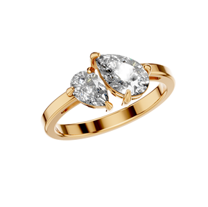 Anillo Toi Et Moi de Dos Piedras de Moissanita Original VVS D, Corte Pera, Engaste de Puntas, Chapado en Rodio, Plata de Ley 925, Joyería Fina - Product Image 5