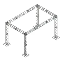 Kit de structure d'angle rectangulaire pour internet en aluminium AL-25 avec bases carrées, hauteur 3m, largeur 5m, profondeur 3m, 150kg