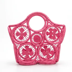 Handwoven raffia <b>Woven</b> <b>Basket</b> Hollow Out Beach Carry <b>Bag</b> for Women Travel Daily Use - Product Image 6