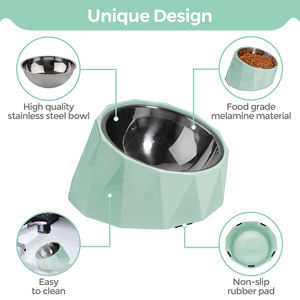 Alimentador para animais de estimação antiderrapante à prova de derramamento por atacado em aço inoxidável + melamina - Product Image 4