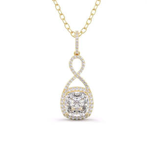 Colgante de diamante con corte halo de 2.90 quilates, color F, claridad VS, diamante cultivado en laboratorio, en oro de 14 quilates, para bodas, compromisos y fiestas. - Product Image 3